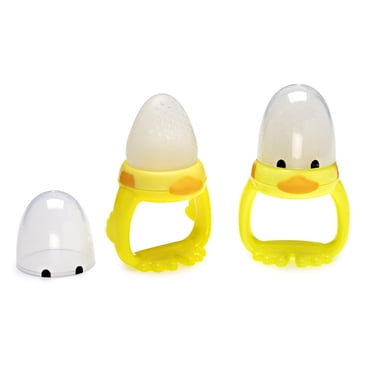Melii Silicone Duck Fresh Food Feeder and Teether for Infants, 2 Piece Set