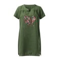 thumbnail image 3 of Fridja Womens Summer Casual Cotton Linen Short Sleeve Dress, 3 of 5
