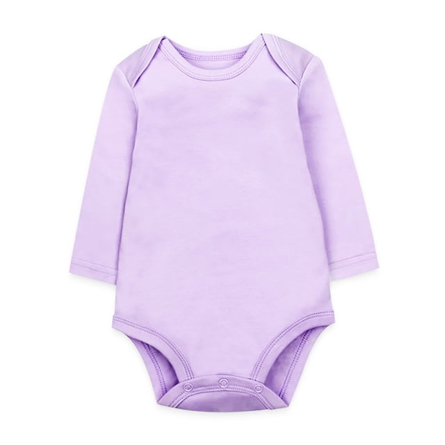 MIASHUI Cache-Couche à Manches Longues pour Bébé en Coton, une-Pièce, Violet, 9-12 Mois
