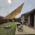 thumbnail image 3 of PURPLE LEAF Parasol de Patio Carré de Luxe 9 Pi, Grand Parasol Déporté à Mât Décentré avec Rotation à 360°, Beige, 3 of 9