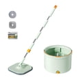 thumbnail image 2 of Luzkey Mop and Bucket Set Water Separator Adjustable Stainless Steel Handle Microfiber Mops Flat Mop Bucket for Kitchen Green, 2 of 8