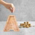thumbnail image 5 of Danhjin Personalized Wooden Name Money Box Wooden Deposit Box Twenty Six English Letters Room Decor, 5 of 5