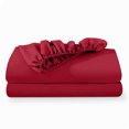 thumbnail image 1 of Bare Home Lot de 2 Draps-Housses - Premium 1800 Collection - Ultra Doux - Poche Profonde - Simple TG, Rouge, 1 of 7
