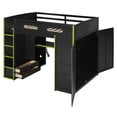 thumbnail image 3 of Noble House Full Size Wood Loft Bed with Desk, Wardrobe, Green, 3 of 10