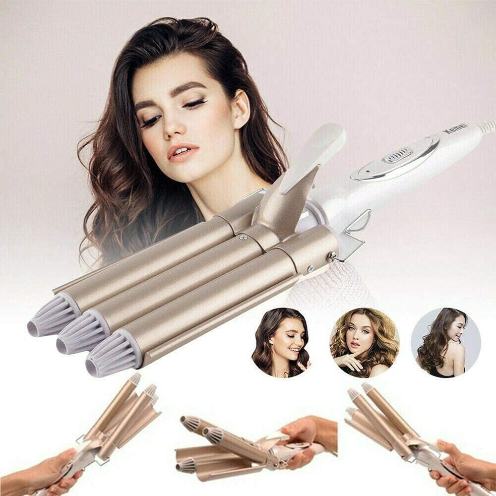 POINTERTECK 3 Barrel Hair Curling Iron Wand Hair Curler Upgrade Ceramic Hair Waver Hair Styling Tools Curling Iron Quick Heating Temperature Adjustable for Long or Short Hair (25 mm)