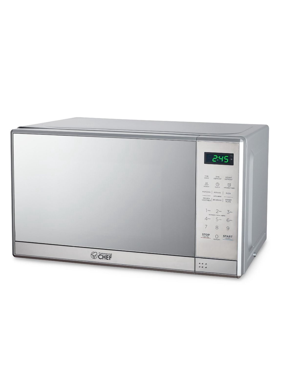 Commercial Chef 0.7 Cu Ft Microwave with 10 Power Levels, 700W Microwave with Digital Display, Countertop Microwave