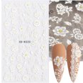 thumbnail image 1 of EGNMCR Nail Stickers Nail Art Embossed Sticker 5d Three-dimensional Hollow White Lace Flower Nail Applique Nail stickers, 1 of 3