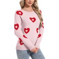 thumbnail image 4 of Yuyuzo Sweaters for Women Valentines Day Crewneck Long Sleeve Shirts Loose Casual Comfy Knit Pullover Tops, 4 of 5