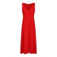 thumbnail image 3 of Gspmoly Robes pour Femmes Grande Taille, Mode Femmes Été Camis Sans Manches Col en V Taille Resserrée Fente Robe Formelle Robes de Soirée pour Femmes Offres, 3 of 7