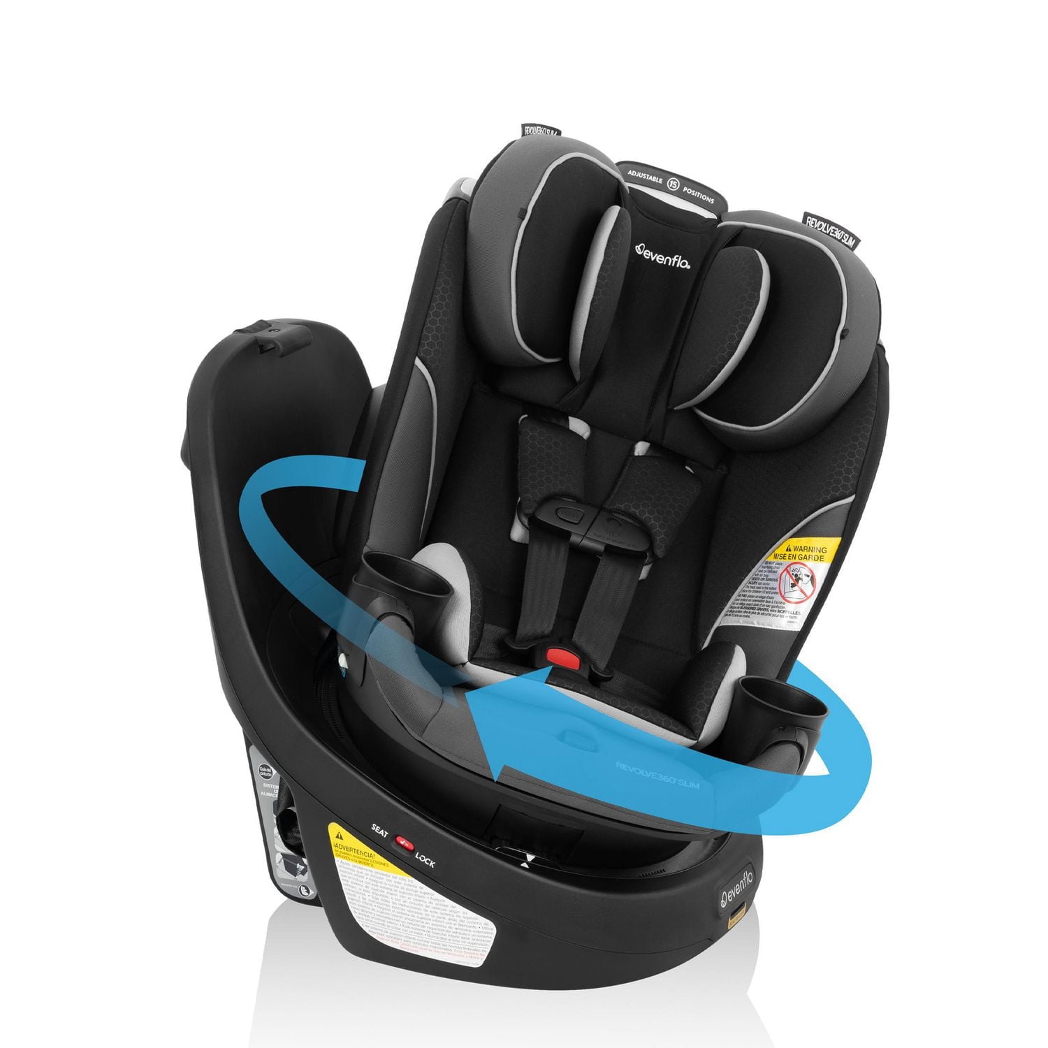 Siège d'auto rotatif slim 2-en-1 Evenflo Revolve360 (4-65 lb)