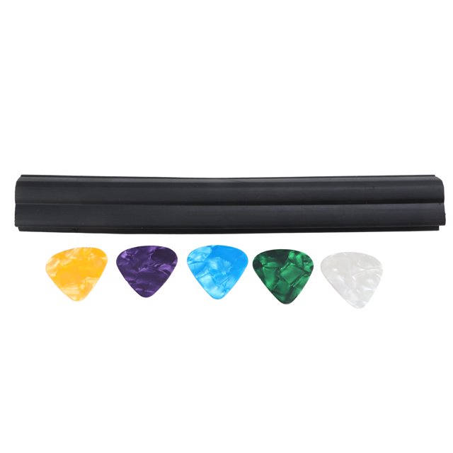Pince à Guitare en Plastique Excellente Poignée Souple Support de Pic avec 5 Pics de Guitare Celluloïd