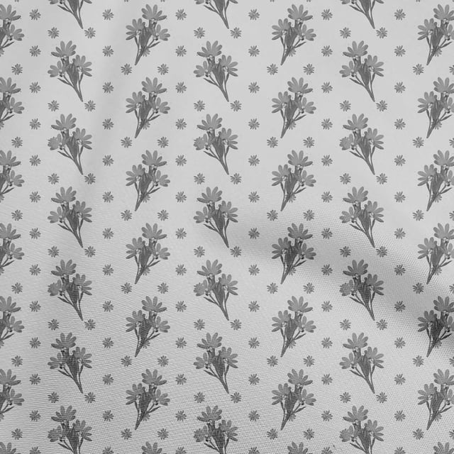 oneOone Velvet Light Gray Fabric Floral Sewing Craft Projects Fabric Prints By Yard 58 Inch Wide