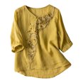 thumbnail image 5 of Pisexur Hauts de Printemps pour Femmes 2025, Hauts d'Entraînement Femmes, Hauts d'Entraînement Femmes T-Shirt Imprimé Manches Courtes Col Rond Chandail à la Mode Vert Armée, 2TG, 5 of 5