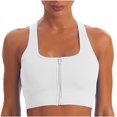 thumbnail image 2 of ylioge Sports Bras for Women Front Closure Zipper High-Impact Ribbed Wireless Push-Up Stretchy Racerback Solid Comfort Workout Underwear Bralettes, 2 of 4