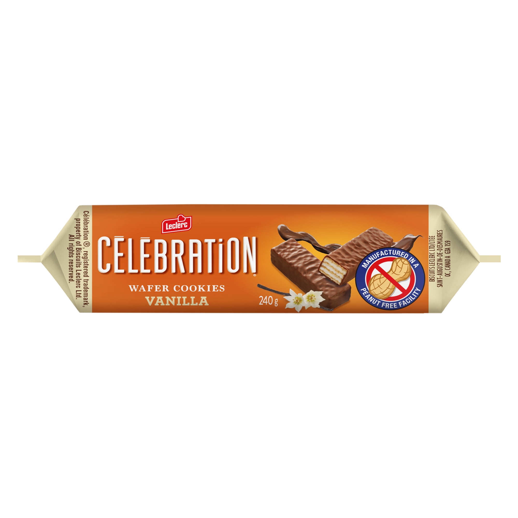 Gauf.Vanille Enrobe de chocolat au lait Celebration Leclerc 240g