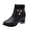 Black, variant on HBFAGFB Ankle Boots for Women Vintage Lace Buckle up Leather Shoes Casual Womens Boots Red Size 40