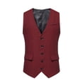 thumbnail image 2 of EGNMCR Débardeurs Homme Homme Mode Rétro avec Poches Gilet à Simple Boutonnage à Col en V Hauts Blouse, 2 of 9