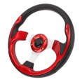 thumbnail image 1 of Universal 13in Racing Style PU Aluminum Comfortable Grip 6 Hole Car Steering Wheel with Horn Button Ideal for Racing Enthusiasts, 1 of 7