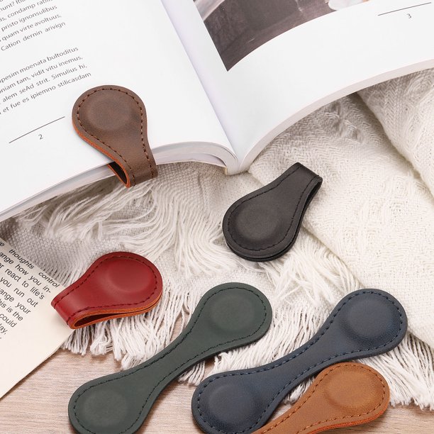 Magnetic Bookmarks, Leather Vintage Book Marks Page Markers Clips