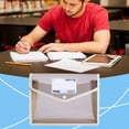 thumbnail image 1 of Ecohintz Plastic Folders A5 Expanding File Folder - Snap-Closure Document Organizer with Pockets | Transparent School/Office Pouch, Plastic Folders with Snap Closure, Grey, 1 of 8
