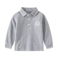 thumbnail image 1 of MIASHUI Chemise à Manches Longues pour Garçons Filles Col à Revers Boutons Hauts d'École, Gris, 1-2 Ans, 1 of 5