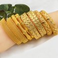 thumbnail image 3 of Lefu Dubai Gold Bangle Bracelet 24K Gold Plated Wedding Bridal Hinged Party Jewelry, 3 of 6