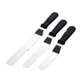 thumbnail image 1 of Hearth & Gear Angled Stainless Steel Icing Spatula 3 Pack 6 Inch 8 Inch 10 Inch Baking Tool Stainless Steel Cake Spatula 3 Piece Set Of Spatula Flower Spatula for Baking Silicone Cookie Stencils 420, 1 of 7