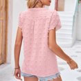 thumbnail image 4 of Timegard Womens Tops Flowy V Neck Petal Short Sleeve Ruched Loose Casual Lightweight Tops Summer Beach, 4 of 5