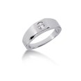 thumbnail image 4 of Mens Solid 14k White Gold 1/4ct Solitaire Bezel Diamond Wedding Band Ring, 4 of 4