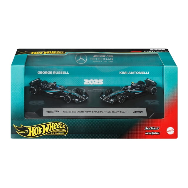 Hot Wheels Coffret de 2 voitures Mercedes-AMG PETRONAS F1 Team