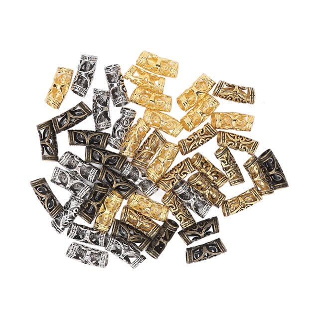 Hair Dreadlock Jewelry,48Pcs Hair Dreadlocks Beads Dreadlocks Beads Hair Braid Rings Professionally Tested