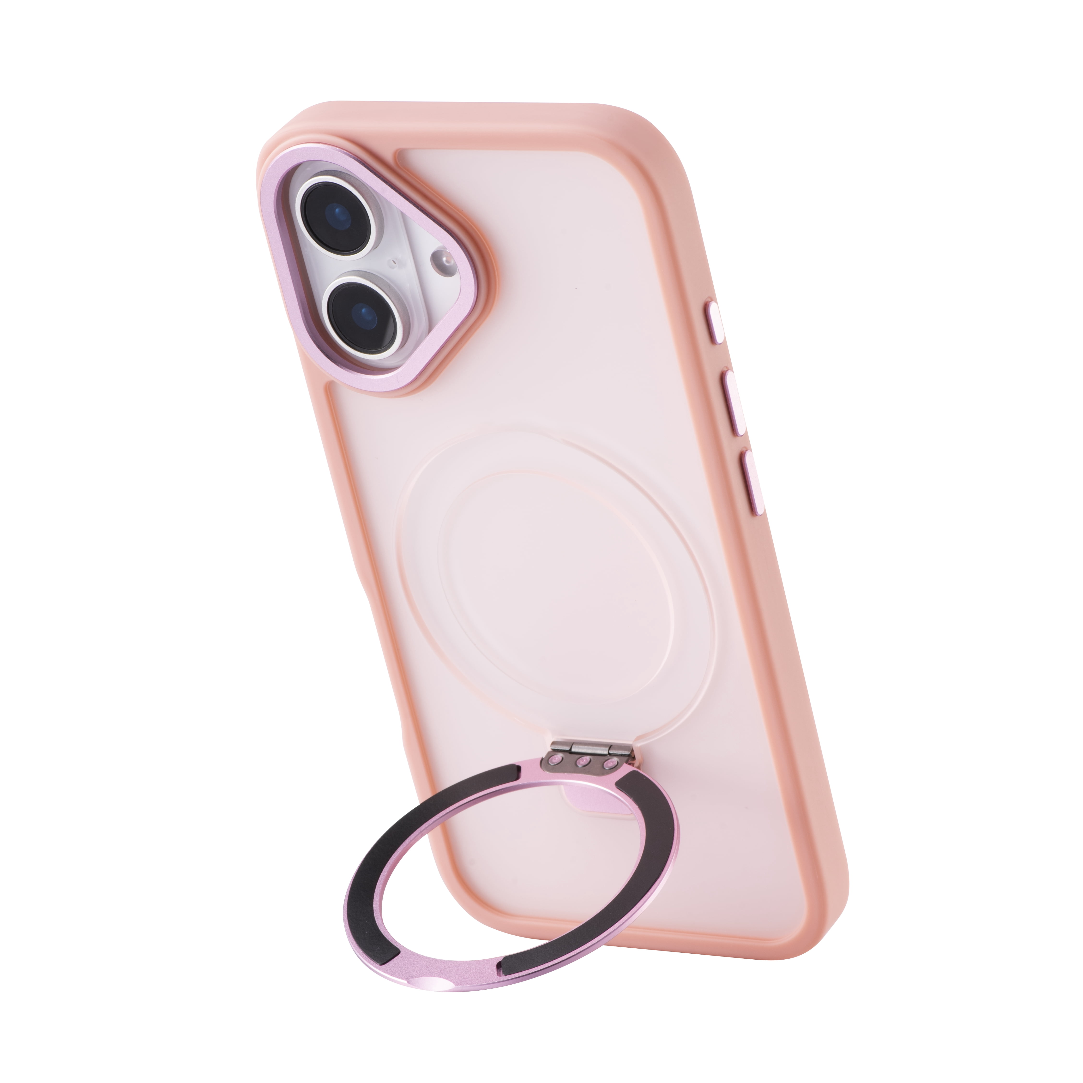 Artikl Lux Pro Compatible MagSafe Étui Givré avec Support pour iPhone 16 - Rose