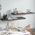 thumbnail image 1 of vidaXL Floating Wall Shelves 2 pcs High Gloss Grey 80x23.5x3.8 cm MDF, 1 of 5