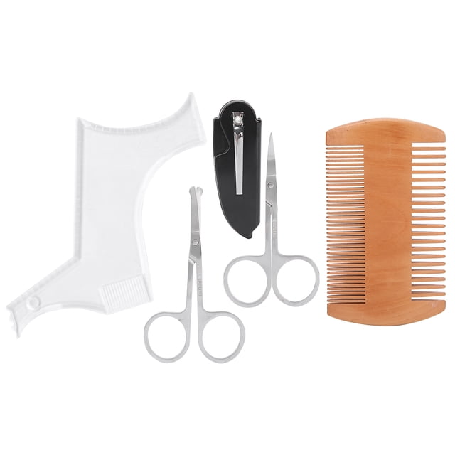 Beard Grooming Set, Beard Shaping Folding Comb Beard Shaping Scissors Beard Shaping Template For Home For Salon