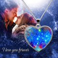 thumbnail image 2 of Solar System Planet Galaxy Double Sided Glass Universe Heart Pendant Necklace, 2 of 9
