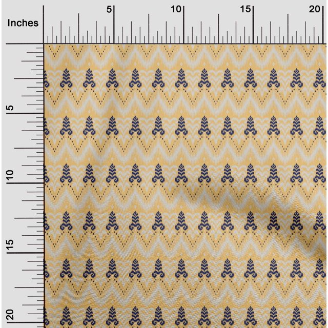 oneOone Coton Popeline Tissu Chevron & Tourbillon Ikat Tissu à Coudre BTY 42 Pouces de Large