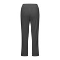 thumbnail image 5 of Bmisegm Women's High Waisted Solid Straight Pants with Elastic Drawstring and Pockets, Grey, Size XL, 5 of 5