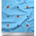 thumbnail image 1 of Soimoi Blue Poly Georgette Fabric Butidar Jamdani Print Sewing Fabric Yard 52 Inch Wide, 1 of 1