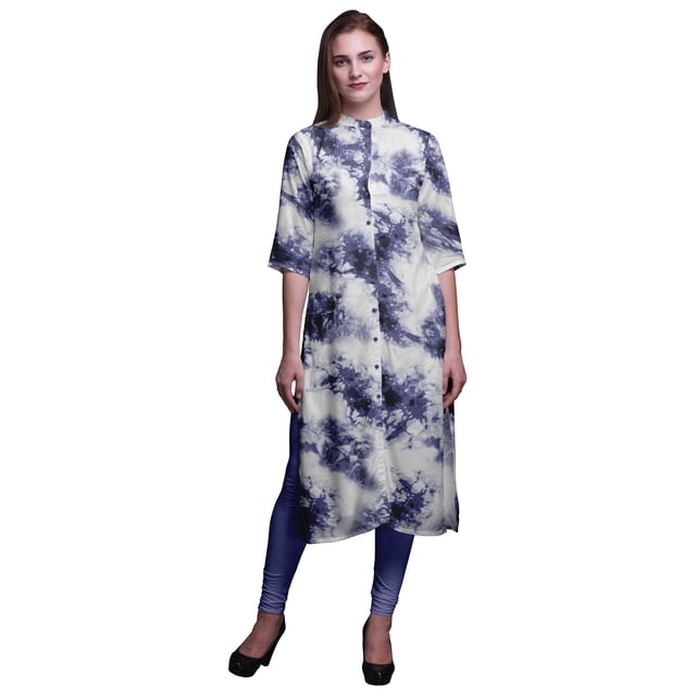 Bimba Kurta Longue Droite pour Femmes Coupe Régulière Tunique Kurti Décontractée XX-Grand