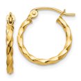 thumbnail image 1 of 14k Yellow Gold Twist Hoop Earrings Round, 1 of 8
