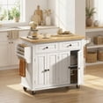 thumbnail image 2 of HOMCOM Îlot de Cuisine Moderne Roulant avec Tiroirs, Porte-Épices, 2 of 10