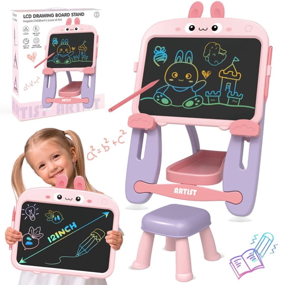 EIGTHTAIL Chevalet Dinosaure pour Tout-Petits Planche à Gribouiller pour Enfants Tout-Petits 3 4 5 6 Ans Tablette de Dessin LCD Dinosaure Bleu Cool Jouets Cadeaux d'Anniversaire de Noël pour Enfants Garçons 3 4 5