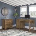 thumbnail image 4 of Bush Furniture Key West 54W Computer Desk with Storage and 2 Drawer Lateral File Cabinet in Linen White Oak, 4 of 6