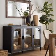 thumbnail image 3 of Bouclair 3-Door Black Wooden Buffet, 3 of 10