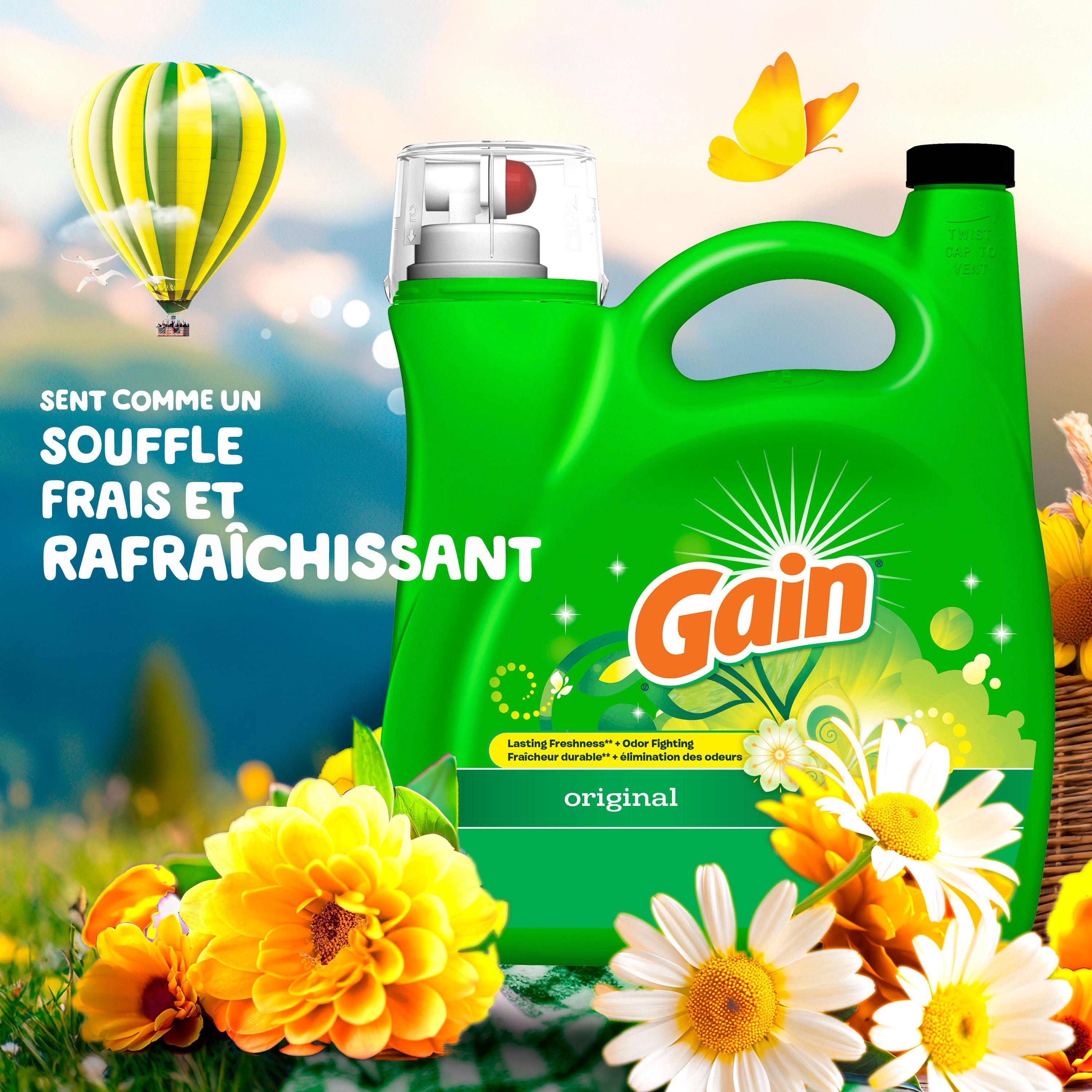 Détergent à lessive liquide Gain, parfum Original, 100 brassées, 4.25 L