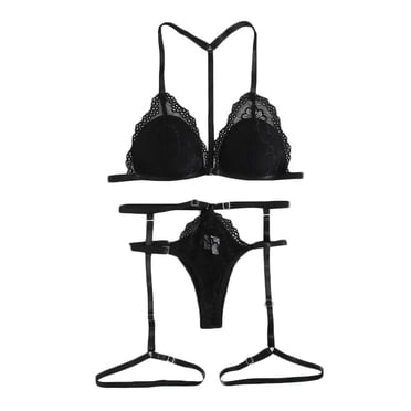 XZNGL Lingerie en Dentelle pour Femmes Aguichant Femmes Jarretière en Dentelle Florale Coussinet de Poitrine Soutien-Gorge Ensemble de Lingerie Bandage sous-Vêtements S-TG Lingerie pour Femmes Ensembles Aguichant Ensemble Soutien-Gorge en Dentelle et Culotte Aguichant sous-Vêtements Femmes