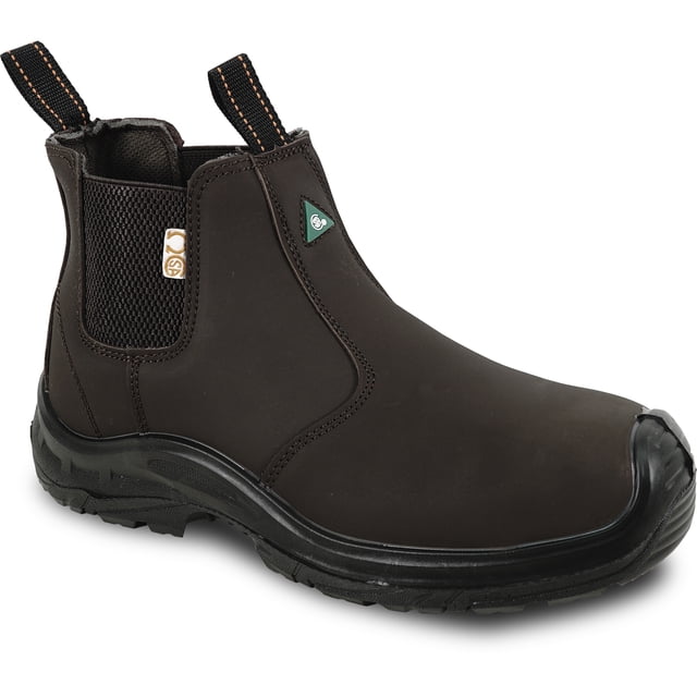 vangelo ASTM and CSA Approved Steel Toe Men Safety Boot ETHAN-1 Puncture and Toe Protection Non-Slip Brown Size 6W