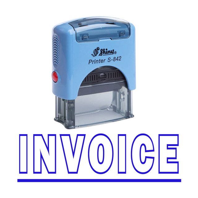 INVOICE Self Inking Rubber Stamp Office Stationary Custom Shiny Stamp