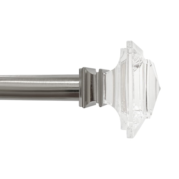 Better Homes & Gardens 1” Brushed Nickel Square Adjustable Curtain Rod, 42”-120”