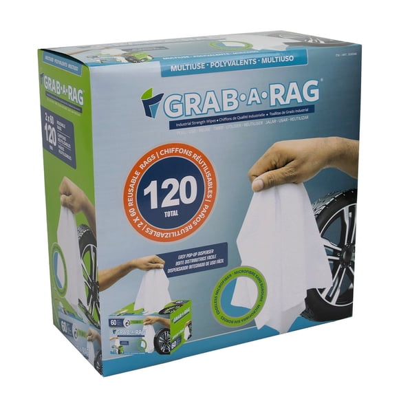 Grab-A-Rag Chiffons en Microfibre Lavables, Lot de 120